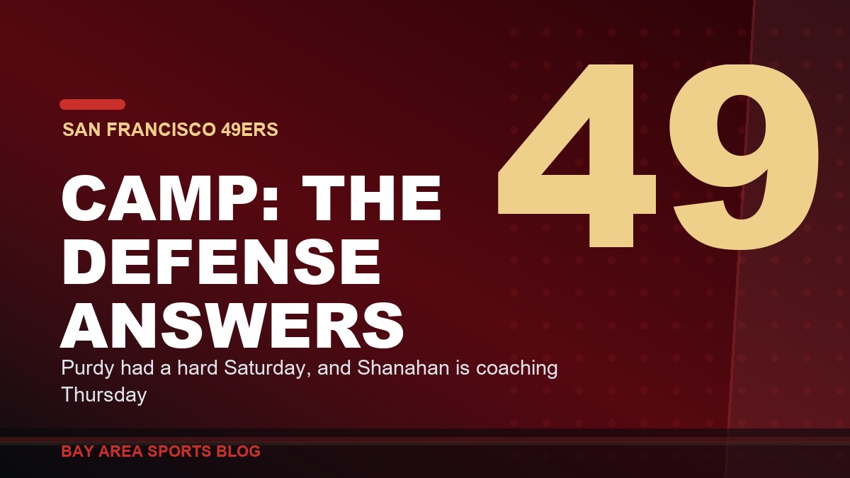 San Francisco 49ers defense and Kyle Shanahan at training camp
