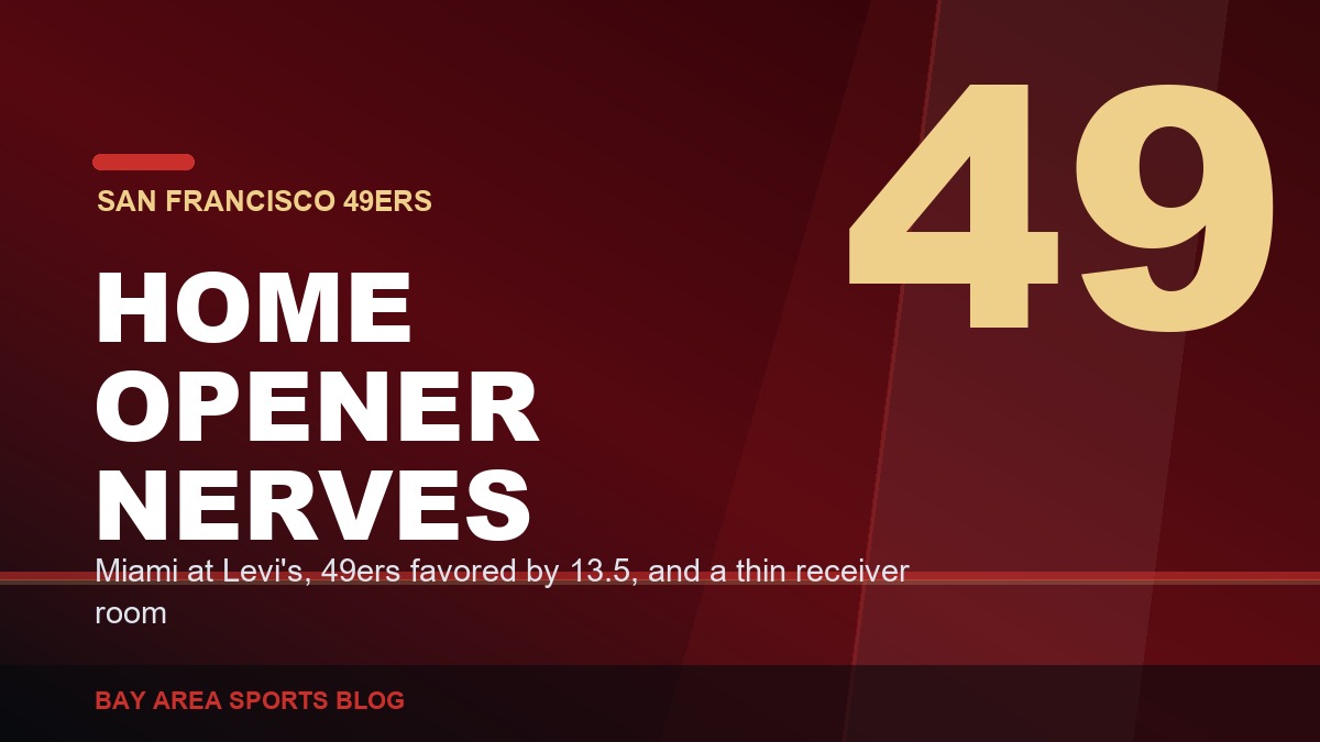 Bay Area Sports Blog graphic: the 49ers get ready for the Miami Dolphins in the home opener at Levi's Stadium
