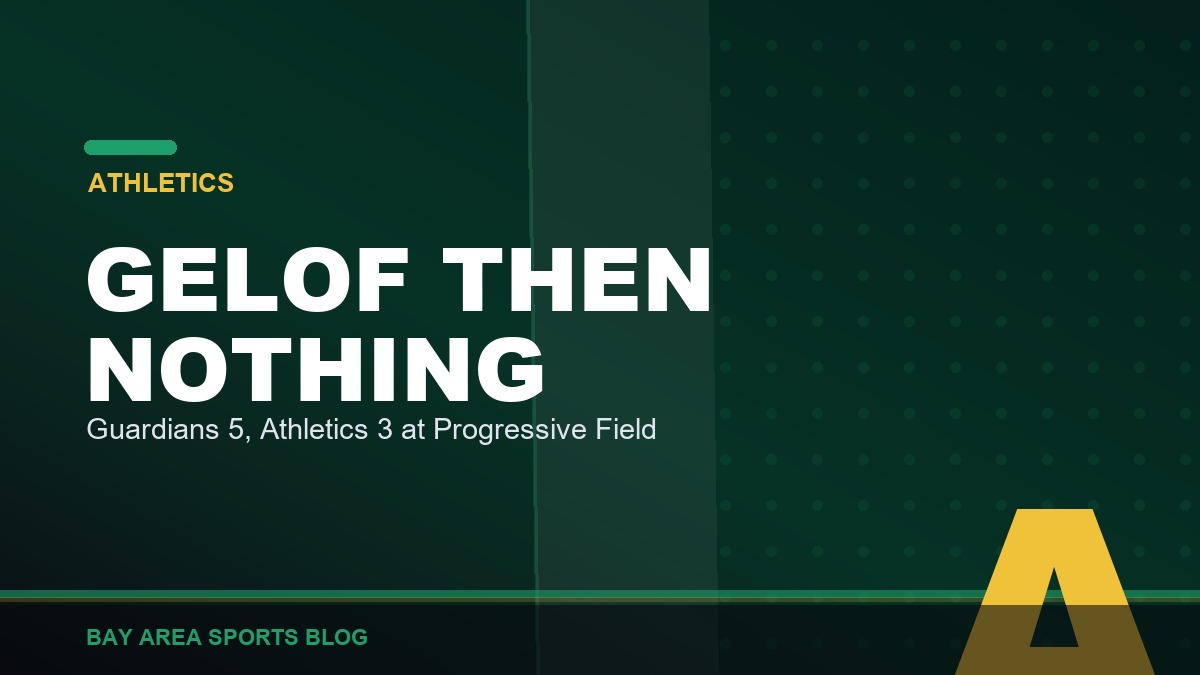 Bay Area Sports Blog graphic: Guardians 5, Athletics 3 at Progressive Field, September 18, 2026