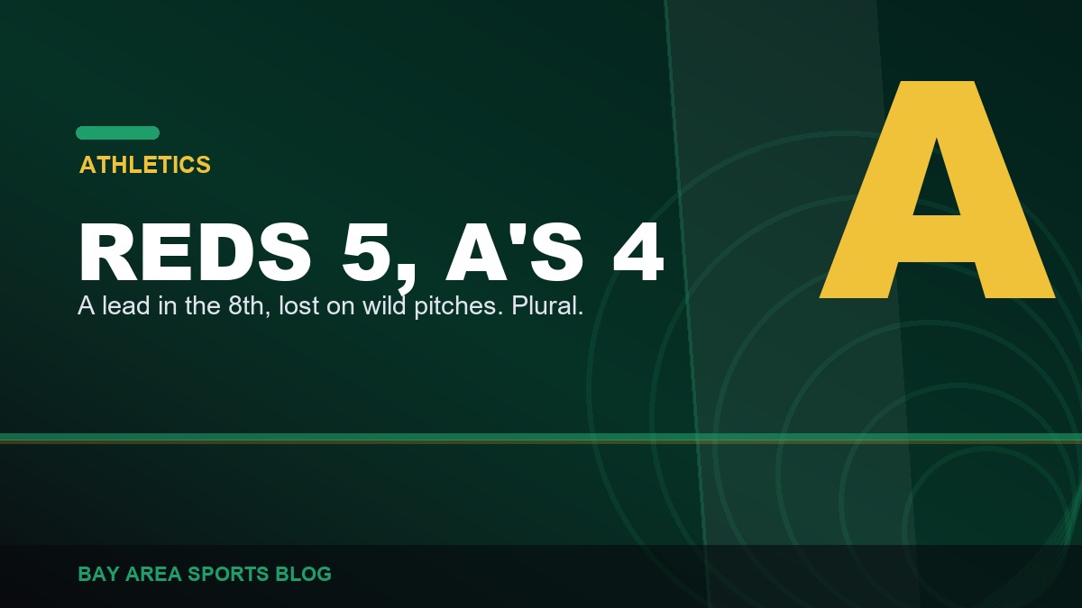 Bay Area Sports Blog graphic: Reds 5, Athletics 4, August 4, 2026