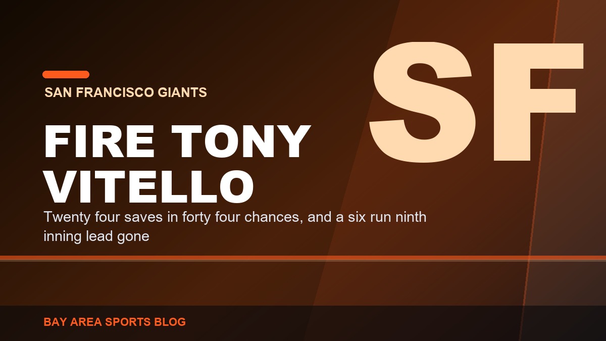 Bay Area Sports Blog graphic: the case for firing San Francisco Giants manager Tony Vitello