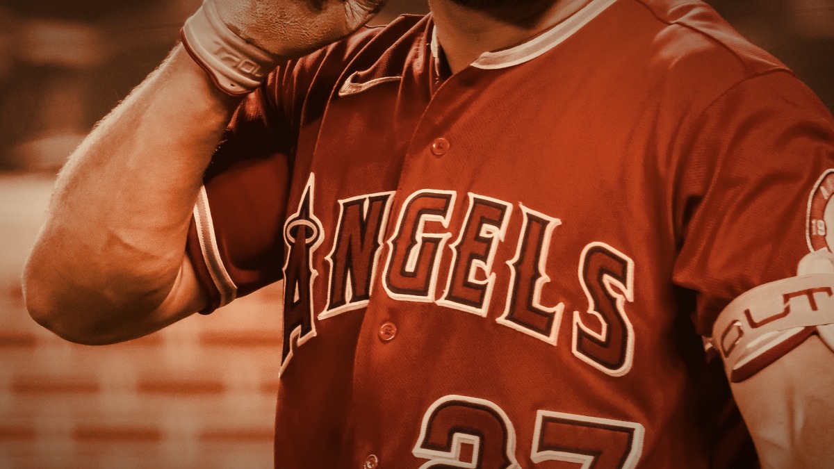 Mike Trout of the Los Angeles Angels, who went 4-for-4 in the 4-3 win over the Giants