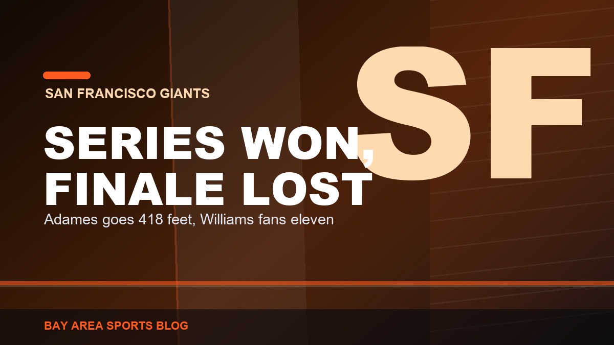 Bay Area Sports Blog: Gavin Williams Struck Out Eleven, the Giants Lost the Finale, and They Still Left Cleveland Having Won the Series
