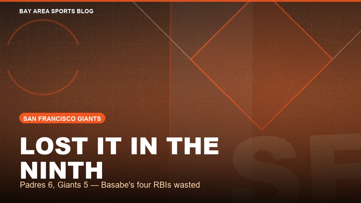 Bay Area Sports Blog graphic: Padres 6, Giants 5, August 1, 2026