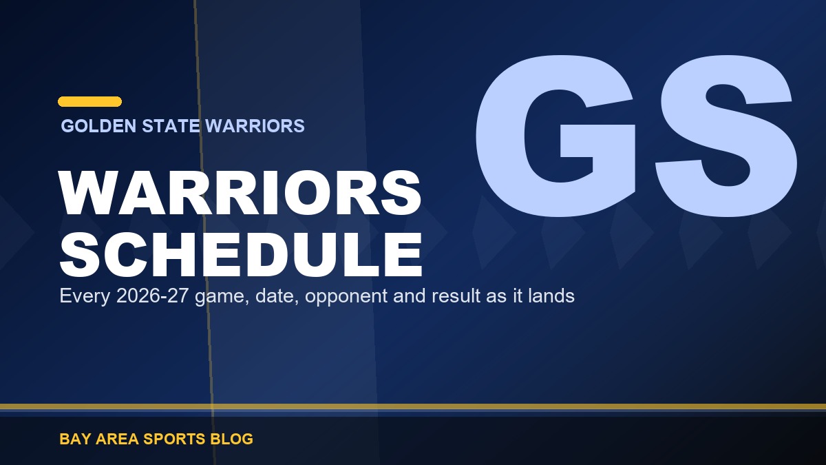 Bay Area Sports Blog graphic: the Golden State Warriors 2026-27 schedule