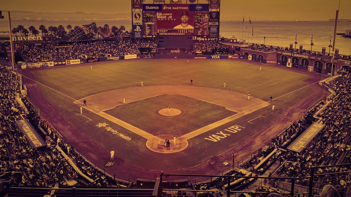 Oracle Park, home of the San Francisco Giants, along the Bay Area waterfront